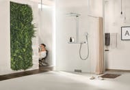 Душевая система Hansgrohe Rainmaker Select E Showerpipe 460 с термостатом, хром/белый 27106400