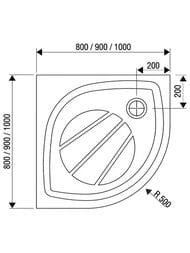 ������� ��������� ������ RAVAK Galaxy Elipso Pro 100 (1000�1000�30) �����