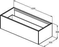 ����� ��� �������� Ideal Standard CONCA 1200x505x370 1 ����, �������� ������� ��� T3933Y2