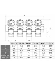 ��������� ����������������� ������������ ITAP 465/4 3/4"x1/2" 4 ������, �������������� ������