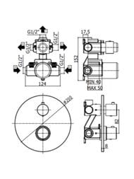 ��������� ������������ Paffoni Light LIQ019HGSP ���������, 3 ������, ������ �������������