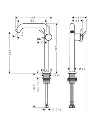 ��������� Hansgrohe Tecturis S 240 Fine, ��� �����������, � �/�, ����������., ����. ������ 73370140