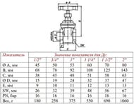 Задвижка клиновая 1 1/2"ВВ VALTEC латунь PN16  VT.012.RG.08