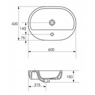 �������� Cersanit CASPIA Oval 60 ��������, � ����� ����������, ����� UM-CAS60/1-O-w