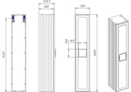 Шкаф-пенал La Fenice Cubo Blu grigio 30 см (300х300х1610) синий матовый FNC-05-CUB-BG-30