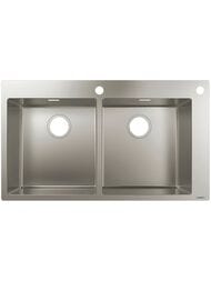 Мойка из нержавеющей стали Hansgrohe S71 43311800 (865х500) с отвер.под смес., сталь — миниатюра 1