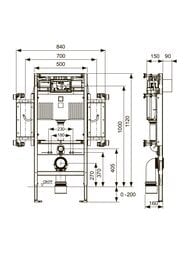 TECE Profil Инсталляция для подвесного унитаза (для инвалидов) 9300009/9300381