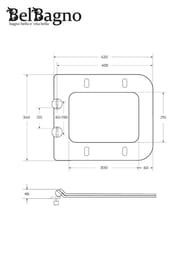 ������ ��������� BelBagno DUE 350x480x363 ������������, ������� soft close, ����� BB3103CHR/SC