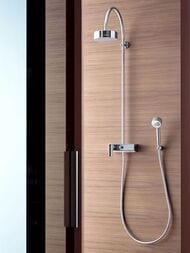 Душевая система Axor Citterio Showerpipe 39620 смеситель, верхний и ручной душ, штанга, шланг 1,6мм — изображение 2