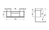 Тумба под умывальник Laufen CASE for Palace 4.0130.1.075.463.1 (1195х375х460) подвесная, 1 ящ.,2 дв.,бел.матовая