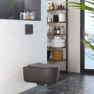 Унитаз подвесной Berges EGO XL 540х360х330 безободковый, сиденье с микролифтом, антрацит мат. 083218