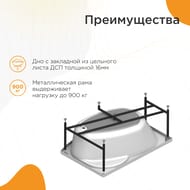 Ванна акриловая Радомир МОНТИ (1500х1050) левая, белая, с каркасом 2-01-0-1-1-213