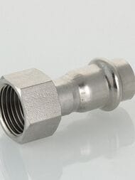 Пресс соединитель VALTEC 15х1/2"В, с накидной гайкой, нерж. сталь, VTi.908.I.001504