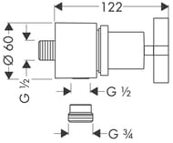 ��������� ���������� Axor Citterio 39883 Fixfit Stop ��� ���������� �������, ��������� ��������,����