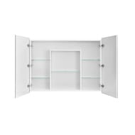 %Зеркальный шкаф AQUATON Лондри 100 1A267302LH010 970x130x750 5 стеклянных полочек, белый