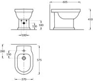 Биде напольное KERAMA MARAZZI POMPEI (370х605х410), цвет белый гл., PO.bidet.01