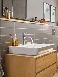Смеситель для раковины Hansgrohe Rebris E 72560000 однозахватный, CoolStart, излив 109мм, хром — изображение 2