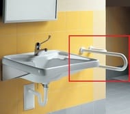 Поручень Hatria Autonomy Y0DH01 83 см, с дополнительным упором в стену слева, цвет: белый