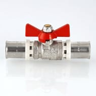Кран шаровый 16х16мм VALTEC BASE под пресс, красная бабочка VT.243.N.1616