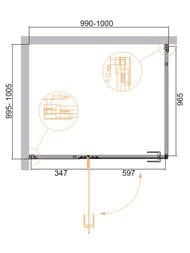 ������� ������ CEZARES BELLAGIO-A-1-100-C-BORO (970-980x995-1005x1950) ������ �����/������� ������