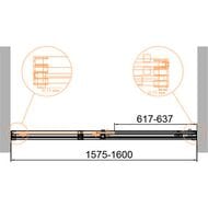 Душевая дверь CEZARES DUET SOFT-M-BF-1-160-C-Cr  (1575-1600)x1950 стекло прозрачное, профиль хром