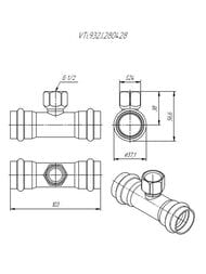 ����� ������� VALTEC 28�1/2"��28, ����. �����, VTi.932.I.280428