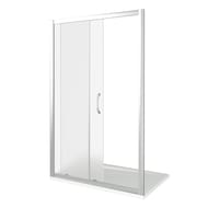 Дверь душевая GOOD DOOR BAS LATTE WTW-120-G-WE (120х185) раздвижная, профиль белый/стекло грэйп