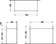 Металлическая консоль для умывальника 100 см DURAVIT VERO хром 0030671000