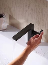 Смеситель Hansgrohe Tecturis E 150 для умывальника Fine, однозахватный, черный мат. 73040670 — изображение 2