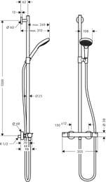 ������� ������� Hansgrohe Croma Select S Multi +���������, ���� ���, ����� 1,6�, ����/����� 27247400