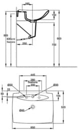 �������� Jacob Delafon ESCALE E1211-00 (650�520) ��������� ��� ���������, �����