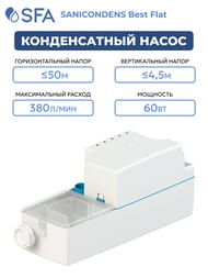 Насос SFA SANICONDENS Best Flat 401х140х170 для котлов, кондиционеров, холодильников