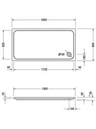 ������ ��������� Duravit D-Code 1800�900 720165000000000