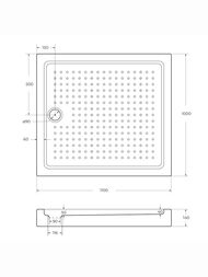 ������� ��������� ������ CEZARES (1100�1000�150) ������������� TRAY-A-AH-110/100-15-W