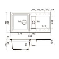 ����� Omoikiri SAKAIME 86-2-BE (860�435�224) �������, ��� ����, ����������, ����-������ 4993118