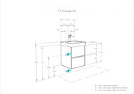 Тумба под умывальник AQUATON Сканди 45 1A251601SDB20 432x427x522 2 ящика, белый глянец/дуб верона