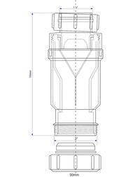 Сливной клапан McAlpine MACVALVE с сухим сифоном Ду=50, гайка-резьба, MRNRV50
