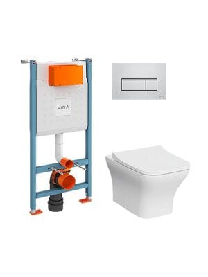 Комплект: Инсталляция Vitra+ Унитаз Zentrum Square+ сиденье микролифт+ клавиша хром 9875B003-7201