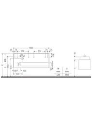 ����� ��� �������� Duravit White Tulip 1600�408�550��, ���� ������ ���� WT4890LH5360000