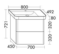 ����� � ��������� Burgbad Iveo 800�492�721 �����, 2 �����, �����/�����/����� ���� SFEO080LF2833G0182C0001*1