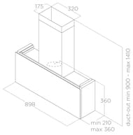 ������� ELICA Rules Naked/F/90 LED, 900�360�210 ��, 1200 �3/�, 280 ��, ��� ����� PRF0163757