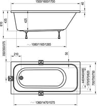 Ванна акриловая RAVAK CHROME 170x75 белая C741000000