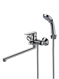 Смеситель для ванны/душа ESKO Lagos LG31A настенный, однозахватный, с ручным душем, хром — миниатюра 1