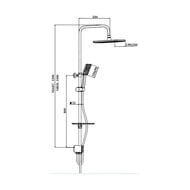 Душевой комплект ESKO ST1450 верхний душ 260х190мм, ручной душ 1 реж., стойка, шланг, хром