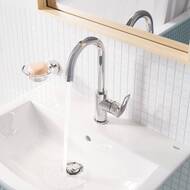 Смеситель Grohe BauLoop 23763001 для умывальника однорычажный, сливной гарнитур,  L-Size, хром