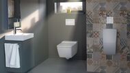 GEBERIT Sigma30 Клавиша смыва, двойной смыв белый/декор глянцевый хром 115.883.KJ.1