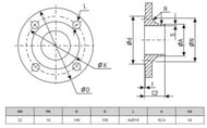 Фланец стальной воротниковый приварной DN 32 PN 16
