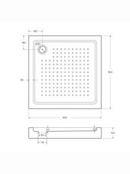 ������� ��������� ������ CEZARES (950�950�150) ����������, ����� TRAY-A-A-95-15-W