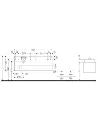 ����� ��� �������� Duravit White Tulip 1600�408�550��, 4 �����, ������ ������� WT4867L58580000