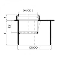 Переходной патрубок канализационный Poloplast 110х50, короткий, арт.2876